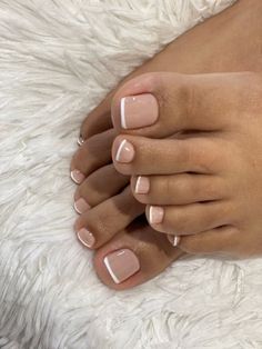 French Toe Nails, White Tip Nails, French Pedicure, Gel Toe Nails, Acrylic Toes, Acrylic Toe Nails, Toe Nail Color, Pretty Toe Nails, Cute Toe Nails