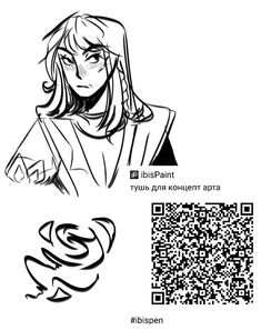 an image of a person with a qr code on their chest and another drawing of a woman's face