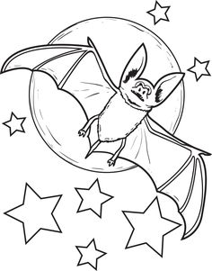 FREE Printable Bat Coloring Page for Kids Secrets Artwork, Bat Outline, Halloween Coloring Pages Printable, Cute Halloween Coloring Pages, Bat Coloring Pages, Cartoon Bat, Moon Coloring Pages, Outline Illustration, Cute Bat