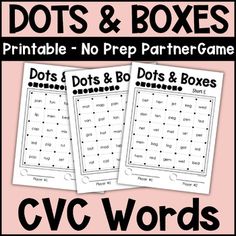 two printable worksheets for the cvc words and numbers