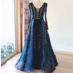 It’s A Navy Blue Color, Super Pretty And Has Sparkle. Worn Once! It Was Tailored To Fit A Medium-Large (Size 10) Navy Blue Color, Blue Dress, Beautiful Blue, Bridal Dresses, Blue Dresses, Large Size, Colorful Dresses, Color Blue, Prom Dresses