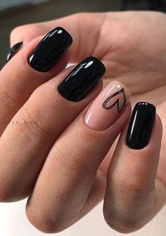 20+ Stunning Fall Nail Designs to Make you Swoon 2023 Black And White Nail, Valentine Nail Art, February Nails, Her Nails, Cute Gel Nails, White Nail, Short Acrylic Nails Designs, Heart Nails, Short Acrylic Nails