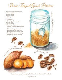 a jar filled with lots of food next to some nuts