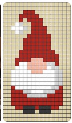 a cross stitch pattern with a santa claus face on it's chest and hands