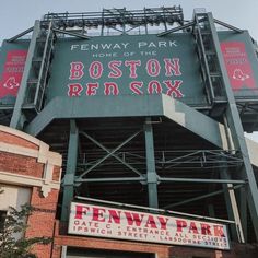 fenway park boston red sox sign on the side of the stadium's bleachers