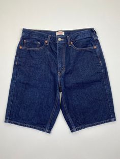 Levis Dark Denim Blue Jean Shorts Waist: 34" Length: 11" Instagram: @markham.vtg Please remember most, if not all of our items are vintage and used. Therefore it will naturally have some wear and tear. Refer to photos for any flaws and measurements for sizing. Blue Jean Shorts, Short Waist, Short En Jean, Blue Jean, Dark Denim, Denim Blue, Jeans Shorts, Short Outfits, Mens Shorts