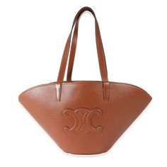 Celine Brown Smooth Calfskin Medium Couffin Triomphe Tote Celine Celine Bags, Natural Tan, Womens Backpack, Tote Handbags, Bags Women, Calf Skin, Fashion Bags, Dust Bag, In Italy