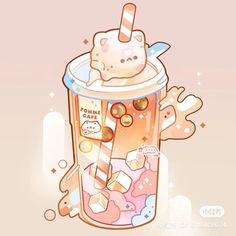 an ice cream drink with candy and candies in it