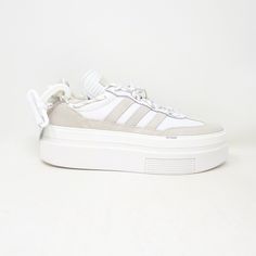 White Adidas High-top Platform Sneakers, Adidas Sporty Platform Sneakers For Spring, White Athleisure Platform Sneakers, Adidas White Platform Sneakers For Sports, Adidas Platform Sneakers With Vulcanized Sole For Spring, Adidas White Sporty Platform Sneakers, White Adidas Sporty Platform Sneakers, Sporty White Adidas Platform Sneakers, Adidas Sporty Platform Sneakers With Boost Midsole