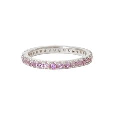 "This finely handcrafted ring is made completely of 14K solid gold and pavé set with genuine AAA quality round brilliant cut natural real Purple Sapphire gemstones. Perfect for stacking. ♦ Band Width: approximately 2.3mm ♦ Metal Finish: High Shine Polish ♦ This design is available in Rose, White and Yellow 14K Gold; also in 14K White Gold with Black Rhodium Plated Finish ♦ Please note that this item takes about 3 to 5 business days for production, prior to shipping. ♦ This item is proudly made i Safety Pin Earrings, Purple Sapphire, Eternity Band Ring, Handcrafted Rings, Black Rhodium, Eternity Band, Sapphire Gemstone, Eternity Bands, Jewelry Gift Box