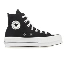 Women's Converse Chuck Taylor All Star Lift Hi High-Top Platform Sneakers Converse Shoes Platform Black, Platform Converse Black, Black Converse Platform, High Top Converse Black, Converse Lift, Black Platform Converse, Converse Platforms, Converse High Top, Converse Platform