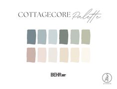 the color scheme for cottage core palettes in sherylin - williams's catalogue