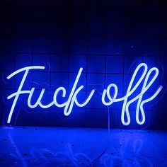 Neon Sign Fuck Off Blue Neon Lights for Wall Decor USB/Switch Operated Real Neon Wall Signs for Bedroom Wall Decor Art Decorative Letter for Game Room Decor ,Bar Office Party Holiday Christmas，Aesthetic Room Decor,Living Room Decor,Party Light Glow Crafts, Blue Neon Lights, Flexible Led Light, Neon Wall Signs, Charging Hub, Neon Words, English Letters, Blue Neon, Led Neon Lighting