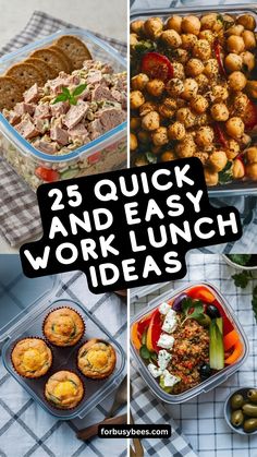 Quick and Easy Work Lunch Ideas Easy Protein Packed Lunches For Work, Office Work Lunch Ideas, Easy To Pack Lunches To Work, Easy Lunch Prep Ideas, Bento Lunch Ideas For Adults, Lunches To Pack For Work, Box Lunch Ideas For Adults, Simple Lunch Ideas For Work