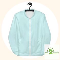 In stock. Going soon. Powder Blue Unisex Bomber Jacket for Walking, Workout, Paddle Board, Streetwear or Out and about only at $79.99.. #SummerFunJacket #FathersDayGift #GiftForDad #CyanWorkoutWear #LightBlueZipUp #PaddleBoardJacket #LightCyanJacket #BeachJacket #WorkoutDadGift #PickleBallJacket Light Blue Athleisure Top For Streetwear, Solid Crew Neck Outerwear For Athleisure, Light Blue Crew Neck Casual Outerwear, Blue Relaxed Fit Athleisure Outerwear, Spring Athleisure Outerwear With Crew Neck, Sporty Light Blue Cotton Outerwear, Blue Functional Windbreaker For Streetwear, Blue Half-zip Outerwear For Streetwear, Beach Jacket