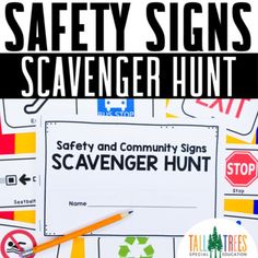 Looking for a fun and educational way to practice identifying safety signs and community signs with your special education class? With this no prep, print-and-go scavenger hunt, students will find and identify signs while also interacting with their peers. Click HERE to SAVE 20% by buying the NO PREP Safety Signs Activities BUNDLE! Whats Included?Printable  page booklet39 safety signs visuals (2 levels: picture/labeled picture) How to use this resource:Do an outdoor sign hunt while in the commun Community Theme Activities, Community Safety Activities, School Safety Activities For Preschool, Community Signs Activities, Community Safety For Kids, Safety Awareness Activities, Seeking Safety Group Activities, School Safety Lesson Plans, Safety Town