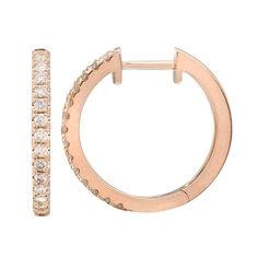 Huggie 14K Gold Pave Diamond Earrings Pave Diamond Earrings, Diamond Huggie Earrings, Initial Jewelry, Diamond Hoop Earrings, Rose Gold Earrings, Huggies Earrings, Pave Diamonds, Diamond Shapes, Diamond Earrings