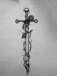 Because I'm a Potterhead, I'd go for the Sword of Gryffindor with this design + some more magical stuff surrounded by it Small Tattoos For Boys, Back Piece Tattoo, Note Tattoo, Muster Tattoos, Simple Tattoo Designs, Warrior Tattoo, Small Tattoos For Guys, Boy Tattoos