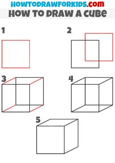 how to draw a cube for kids