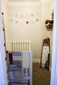 a baby's nursery with the words turning a closet into a nursery