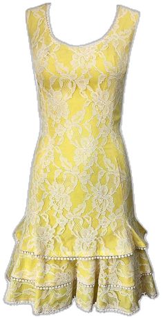 Yellow Fitted Dress With Lace Trim, Elegant Yellow Mini Dress With Ruffle Hem, Elegant Yellow Dress With Ruffle Hem, Yellow Lace Patchwork Dresses, Yellow Lace Dresses With Lace Patchwork, Yellow Lace Ruffled Dress, Chic Yellow Lace Dress, Yellow Fitted Lace Dress, Yellow Lace Dress With Ruffles