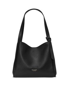 kate spade new york Knott Pebbled Leather Large Shoulder Bag Luxury Casual Kate Spade Bags, Black Medium Handbag, Luxury Kate Spade Leather Shoulder Bag, Luxury Kate Spade Shoulder Bag With Dust Bag, Luxury Kate Spade Soft Leather Shoulder Bag, Luxury Kate Spade Shoulder Bag For Everyday Use, Luxury Leather Kate Spade Shoulder Bag, Kate Spade Luxury Shoulder Bag With Leather Handles, Luxury Kate Spade Shoulder Bag For Errands