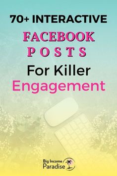 the front cover of an interactive facebook post for killer engagement, with flowers in the background