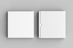 two white boxes on a gray background