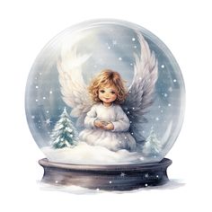 a snow globe with an angel in it