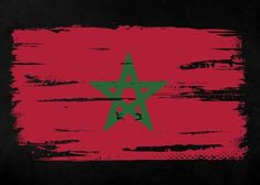 the flag of morocco painted on a black background