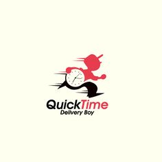 the logo for quick time delivery boy, which is designed to look like a person running with