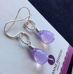 scorolite earrings Lavender Moon, Moon Quartz, Island Park, Purple Earrings, Leverback Earrings, Colorful Jewelry, Teardrop Necklace, Dainty Earrings, Sterling Silver Hoops