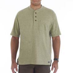 Smith's Workwear Men's Extended-Tail Short Sleeve Henley Shirt, S4643LT