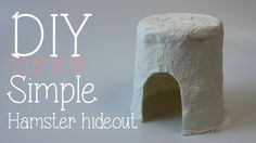 a small white house made out of clay with the words diy simple hamster hideout