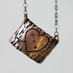 Romantic gesture! Copper Stamped Necklace For Gift, Unique Engraved Copper Necklace, Copper Stamped Necklace Perfect For Gifts, Surprise For Girlfriend, Things About Boyfriends, Tree Carving, Lovers Necklace, Romantic Gestures, Beautiful Home Decor