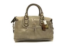 Coach Medium Madison LIGHT GRAY Leather Sabrina Tote Bag Purse Satchel Handbag Cheap Coach Tote Satchel, Cheap Coach Satchel Tote, Chloe Bags Handbags, Vintage Style Bag, Summer Handbag, Summer Handbags, Satchel Handbag, Gray Leather, Tote Bag Purse