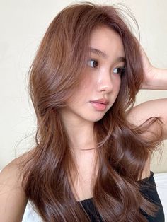 @patripinedaa Blonde Chestnut Hair, Lisa Ash Brown Hair, Tanned Skin Hair Color Ideas, Caramel Coloured Hair, Haircolor Ideas For Brown Skin Tone, Chestnut Brown Hair Asian, Pale Skin Hair Color Brown Eyes, Light Chocolate Brown Hair Color Caramel, Hair Colors For Asians