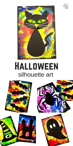 the halloween silhouette art project for kids is perfect to do with your child's artwork