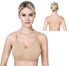 PRICES MAY VARY. 🍃BREATHABLE FABRIC🍃Eco-friendly,breathable & Sweat absorption,moisture permeability,no pilling protect dancer delicate skin 🍃PACKAGE INCLUDE🍃1 ballet bra,2 pairs thickened adjustable shoulder straps:nude and clear,2 different length clear back straps for different body type 🍃BACKLESS BRAS🍃Beige seamless bras,no sponge,you can choose clear or nude shoulder straps when wear for class or show,clear back straps will be invisible virtually when performance,sure protect your pri Seamless Bras, Dance Bras, Be Invisible, Professional Ballet, Long Sleeve Leotard, Clear Back, Girls Leotards, Backless Bra, Nude Bra