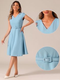 Shop Allegra K for belted v neck cap sleeve flowy a-line midi dress you are looking for, get more women's dresses for yourelf. Order now! Free Returns! Midi Dress Blue, Black Friday Sale, Dress Blue, Cap Sleeve, Women's Dresses, Order Now, Cap Sleeves, A Line, Midi Dress