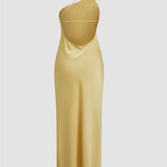 Size Large, Never Worn. Tags Still On It! Cost Me $35 From Commense. Great For A Wedding Or Nice Night Out. Gold Satin Summer Dress, Gold Satin Maxi Dress For Date Night, Yellow Slip Dress For Summer Evening, Yellow Summer Slip Dress For Evening, Chic Yellow Evening Slip Dress, Chic Yellow Slip Dress For Evening, Yellow Backless Maxi Dress For Party, Gold Satin Maxi Dress For Summer, Yellow Backless Maxi Dress For Evening