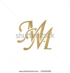 the letters m and m are made up of gold foil on a white background, which is