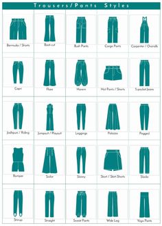 the different types of pants and how they are used for each woman's body type