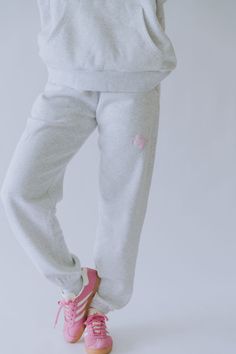 the simplest & cutest sweats! Cuffed Sweatpants, Matching Hoodies, Grey Sweats, Pink Hoodie