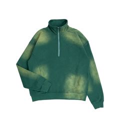 Vintage Half Zip Sweater Green Half-zip Cotton Sweatshirt, Green Half-zip Sweatshirt For Streetwear, Green Half-zip Sweatshirt For Fall, Green Fleece Half-zip Top, Half Zip Sweater, Work Jacket, Logo Badge, Pattern Embroidery, Mesh Shorts