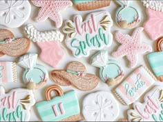 some decorated cookies that are on a table