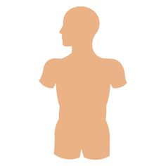 the silhouette of a man's torso and chest, with no shirt on it