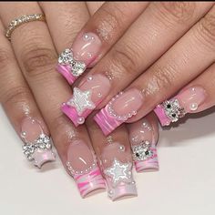 Kawaii Y2k Nails, Valentines Day Nails Hello Kitty, Y2k Hello Kitty Nails Short, Hello Kitty Y2k Nails, Short Kawaii Nails, Mail Short, Nail Inspo Grunge, Pink Y2k Nails, Claire's Nails