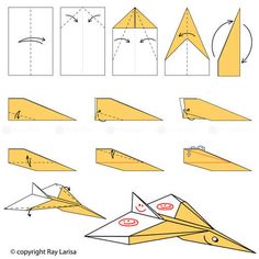 how to make an origami airplane out of paper - step by step instructions