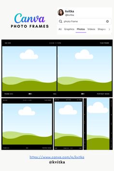 the web page for camera photo frames with clouds and mountains in the background, as well as photoshopped images